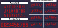 Navy Red Stripe Fashion Baseball Jersey 3