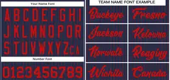 Navy Red Stripe Fashion Baseball Jersey 3