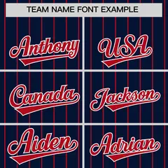 Navy Red Stripe Raglan Sleeves Fashion Baseball Jersey 3