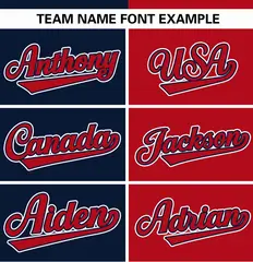 Navy Red Stripe-Solid Combo Authentic Baseball Jersey 3