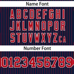 Navy Red Stripe Two-Button Softball Jersey 3