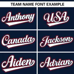 Navy Red Thick Stripe Authentic Baseball Jersey 3
