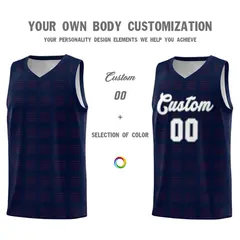 Navy Red Trailblazer Dot Pattern Basketball Jersey 3