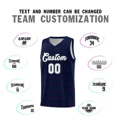 Navy Red Trailblazer Dot Pattern Basketball Jersey 4