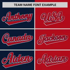 Navy Red Two Tone Striped Authentic Baseball Jersey 3