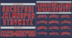 Navy Red-White Bull Classic Authentic Baseball Jersey 3