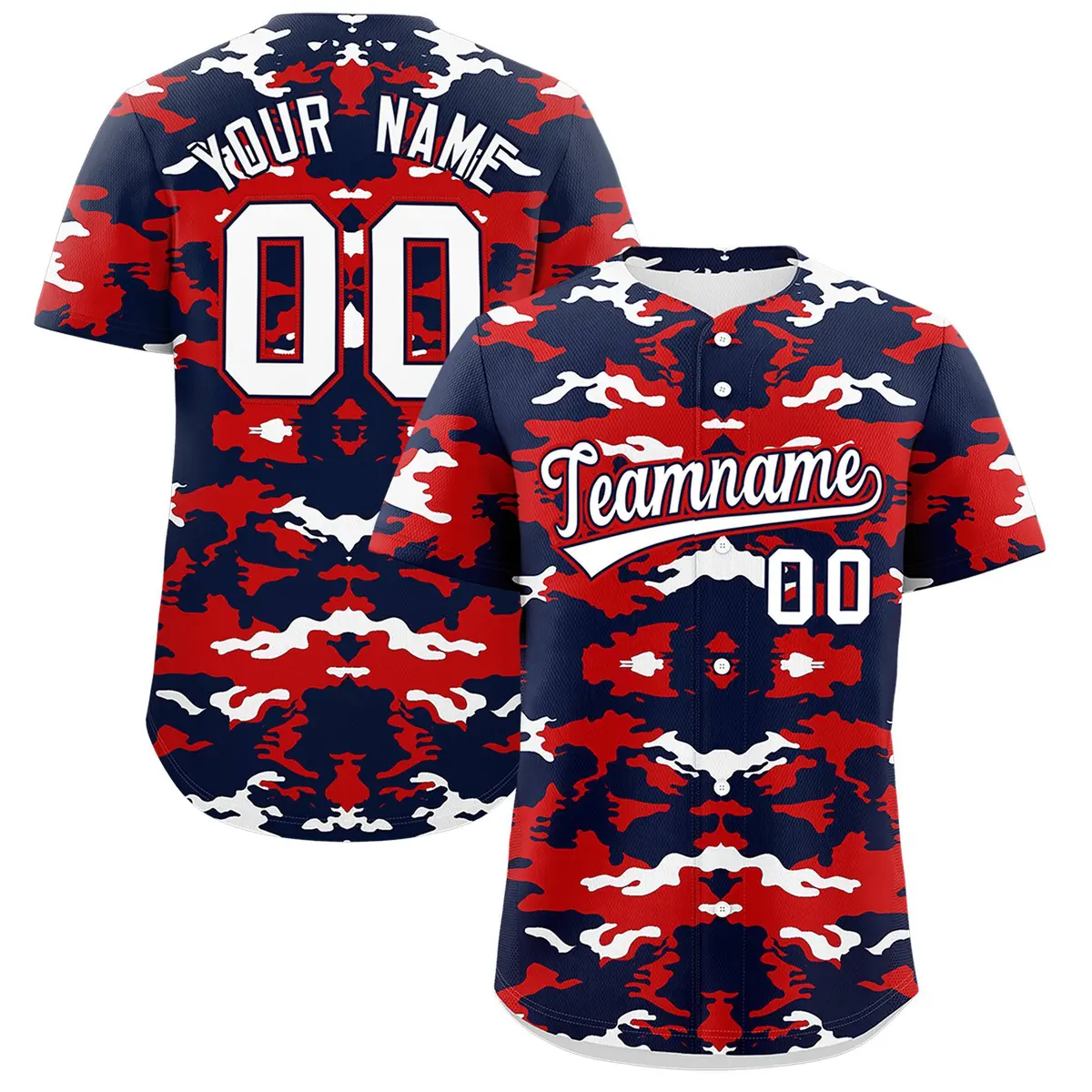 Navy Red-White Camo Authentic Baseball Jersey