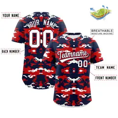 Navy Red-White Camo Authentic Baseball Jersey 2