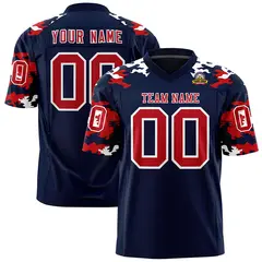 Navy Red-White Camo Authentic Football Jersey
