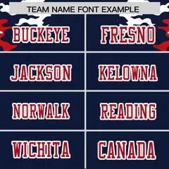 Navy Red-White Camo Authentic Football Jersey 3
