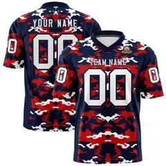 Navy Red-White Camo Authentic Football Jersey 1