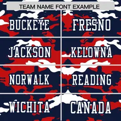 Navy Red-White Camo Authentic Football Jersey 3