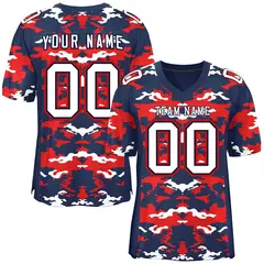 Navy Red-White Camo Authentic Football Jersey