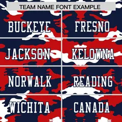 Navy Red-White Camo Authentic Football Jersey 3