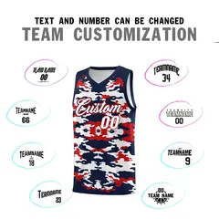 Navy Red-White Camo Basketball Jersey 4