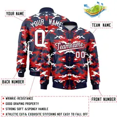 Navy Red-White Camo Varsity Full-Zip Letterman Bomber Jacket 2