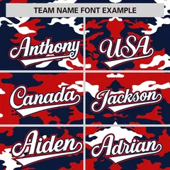Navy Red-White Camo Varsity Full-Zip Letterman Bomber Jacket 3