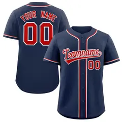 Navy Red-White Classic Authentic Baseball Jersey 1