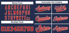 Navy Red-White Classic Authentic Baseball Jersey 3
