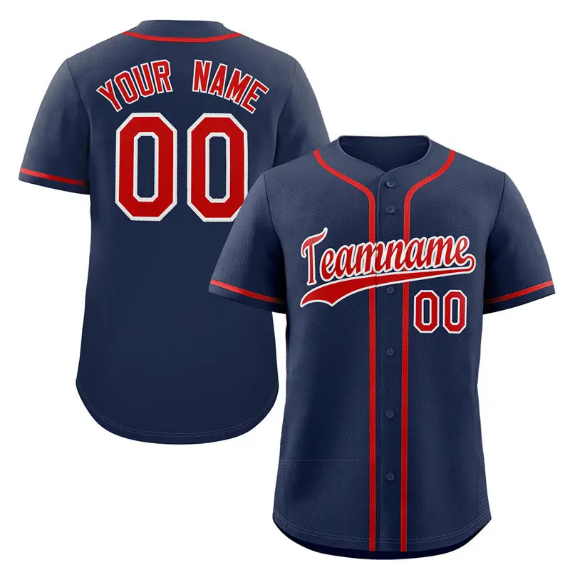 Navy Red-White Classic Authentic Baseball Jersey