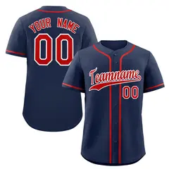 Navy Red-White Classic Authentic Baseball Jersey 1