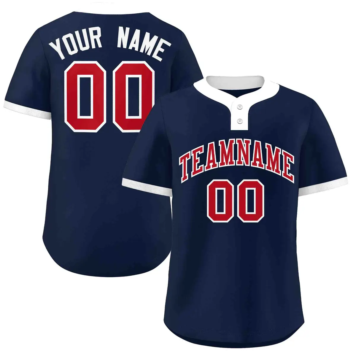 Navy Red-White Classic Authentic Baseball Jersey