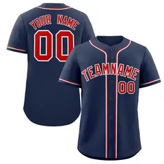 Navy Red-White Classic Authentic Baseball Jersey