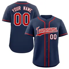 Navy Red-White Classic Authentic Baseball Jersey 1