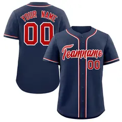 Navy Red-White Classic Authentic Baseball Jersey
