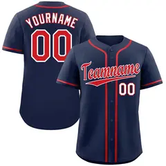 Navy Red-White Classic Authentic Baseball Jersey 1