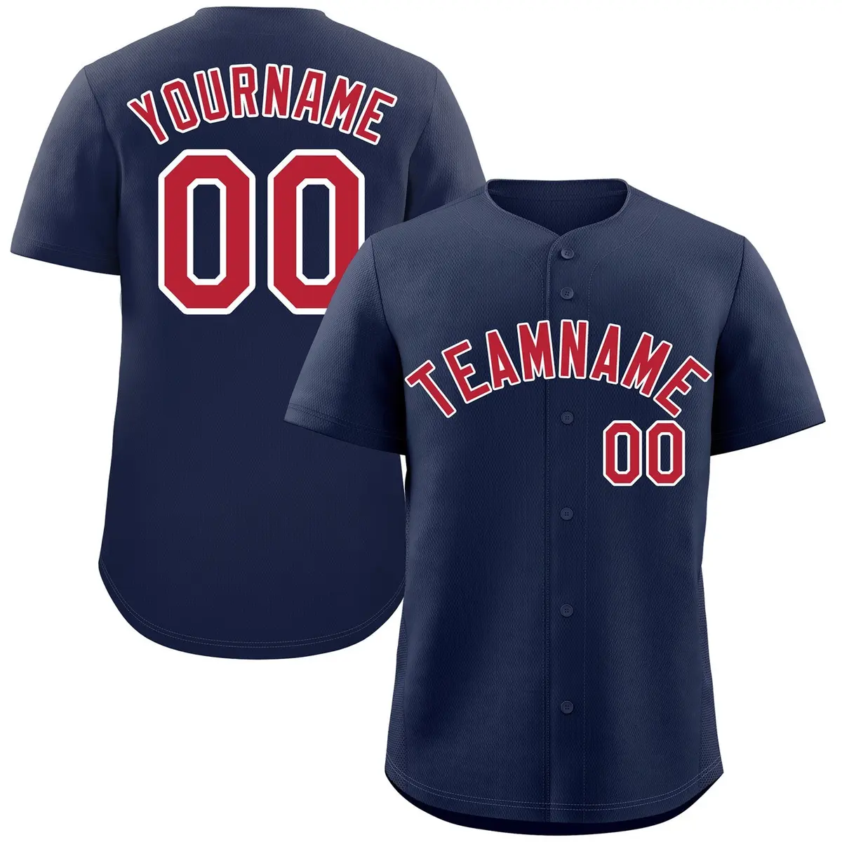 Navy Red-White Classic Authentic Baseball Jersey