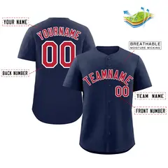 Navy Red-White Classic Authentic Baseball Jersey 2