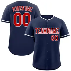 Navy Red-White Classic Authentic Baseball Jersey 1