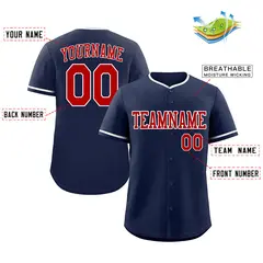 Navy Red-White Classic Authentic Baseball Jersey 2