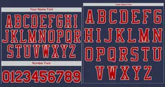 Navy Red-White Classic Authentic Baseball Jersey 3