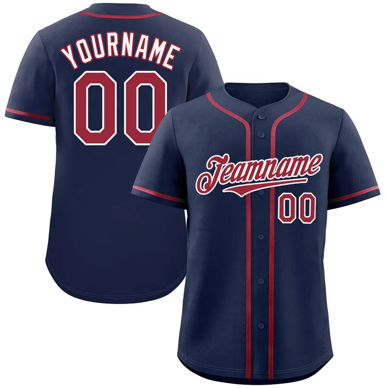 Navy Red-White Classic Authentic Baseball Jersey