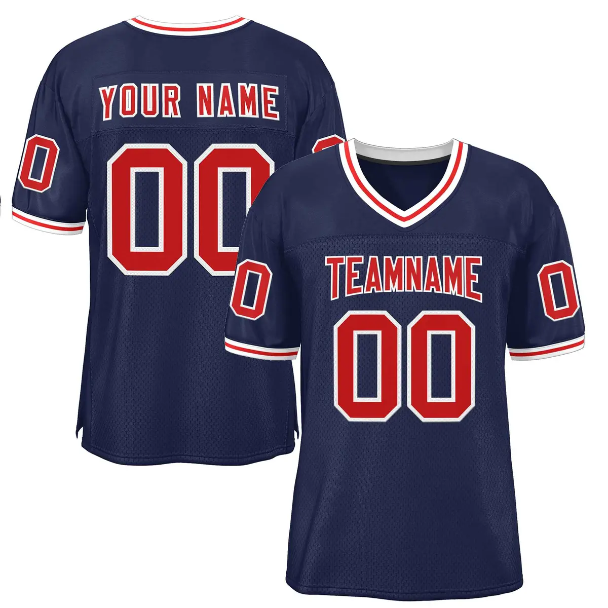 Navy Red-White Classic Authentic Football Jersey