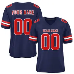 Navy Red-White Classic Mesh Authentic Football Jersey