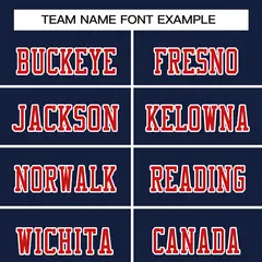 Navy Red-White Classic Mesh Authentic Football Jersey 3