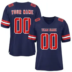 Navy Red-White Classic Mesh Authentic Football Jersey 1