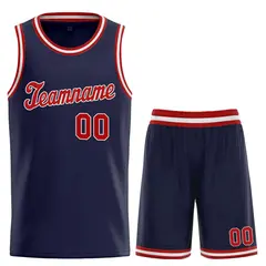 Navy Red-White Classic Sets Basketball Uniform Jersey