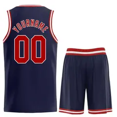 Navy Red-White Classic Sets Basketball Uniform Jersey 2