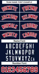 Navy Red-White Classic Striped Two-Button Softball Jersey 3