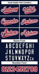 Navy Red-White Classic Striped Two-Button Softball Jersey 3