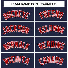 Navy Red-White Classic Striped Two-Button Softball Jersey 13