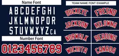 Navy Red-White Classic Striped Two-Button Softball Jersey 3