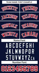 Navy Red-White Classic Striped Two-Button Softball Jersey 3