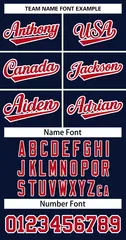 Navy Red-White Classic Striped Two-Button Softball Jersey 3