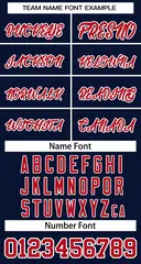 Navy Red-White Classic Striped Two-Button Softball Jersey 3