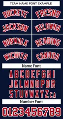 Navy Red-White Classic Striped Two-Button Softball Jersey 3
